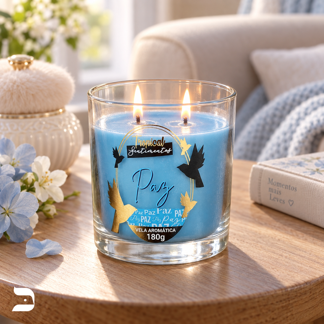 Vela Aromática Paz 180g | Tropical Sentimentos