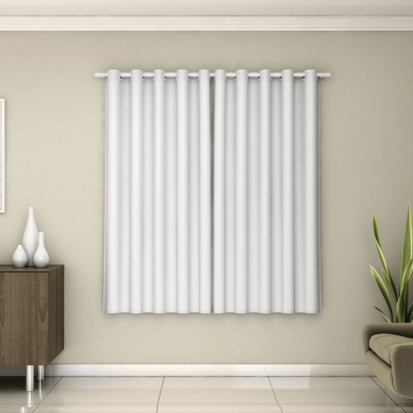 CORTINA CORTA LUZ PVC BRANCA 1.30 X 2.00