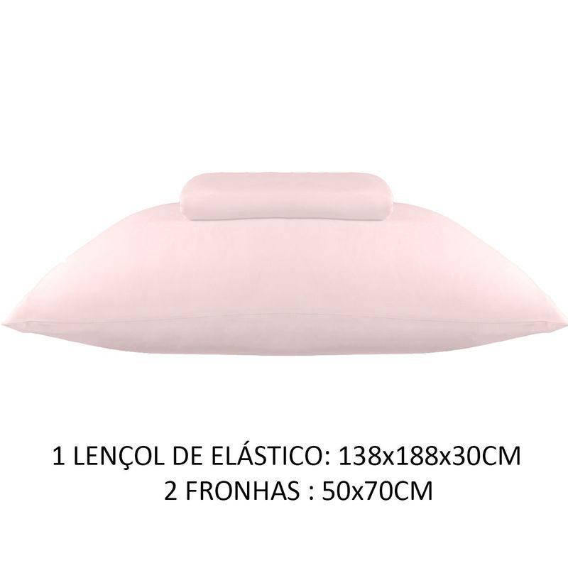 JOGO DE CAMA GOLDEN CASAL 3 PEÇAS ROSA