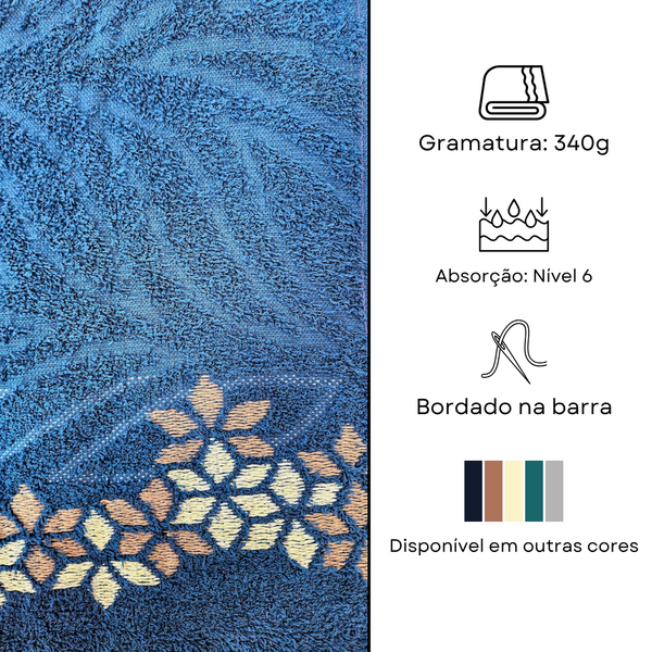 TOALHA DE ROSTO FLORENÇA AZUL MARINHO