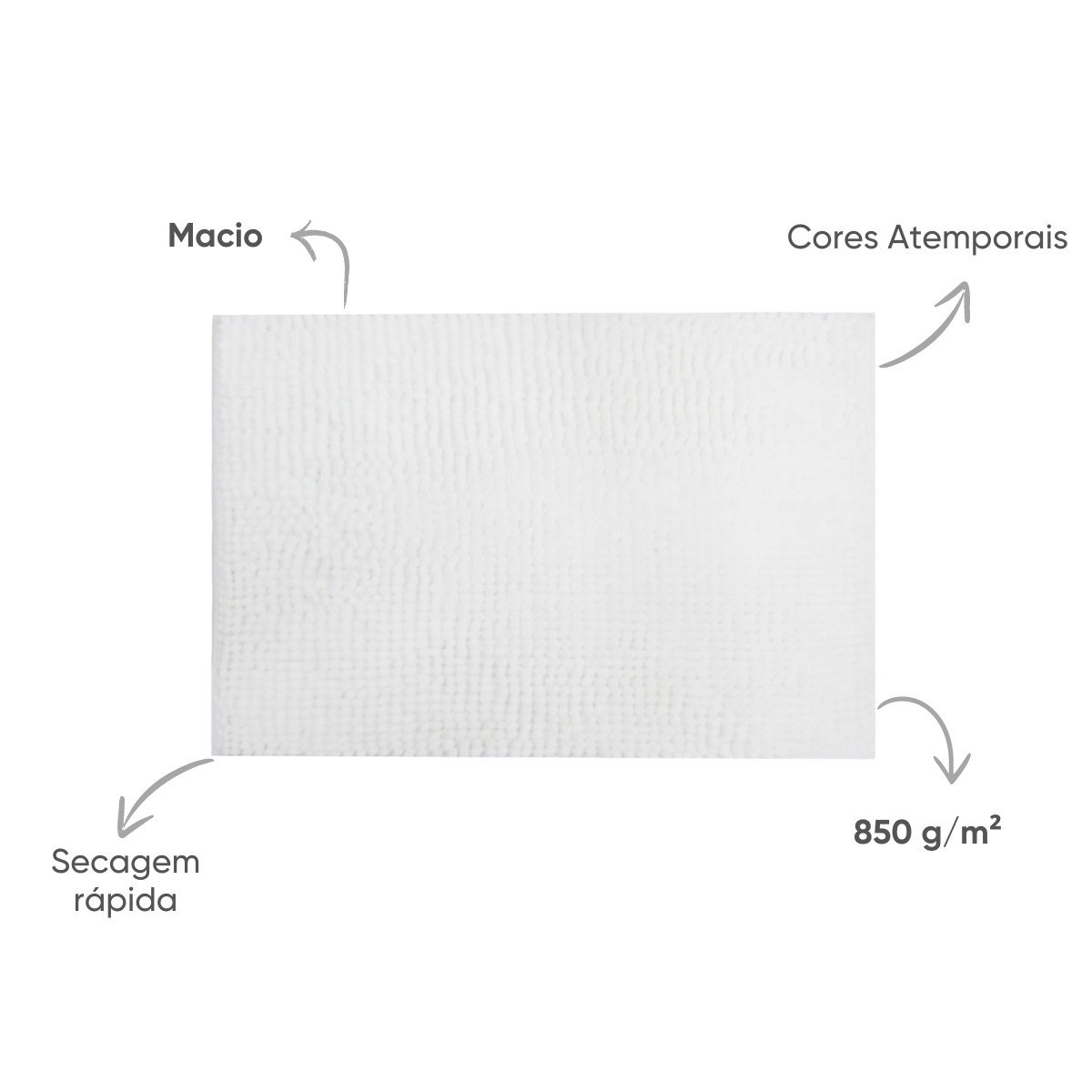 TAPETE POPCORN GLAMOUR BRANCO