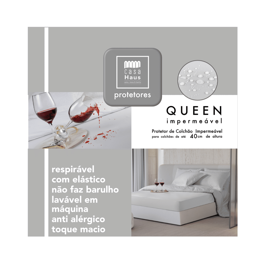 Protetor Impermeável Queen