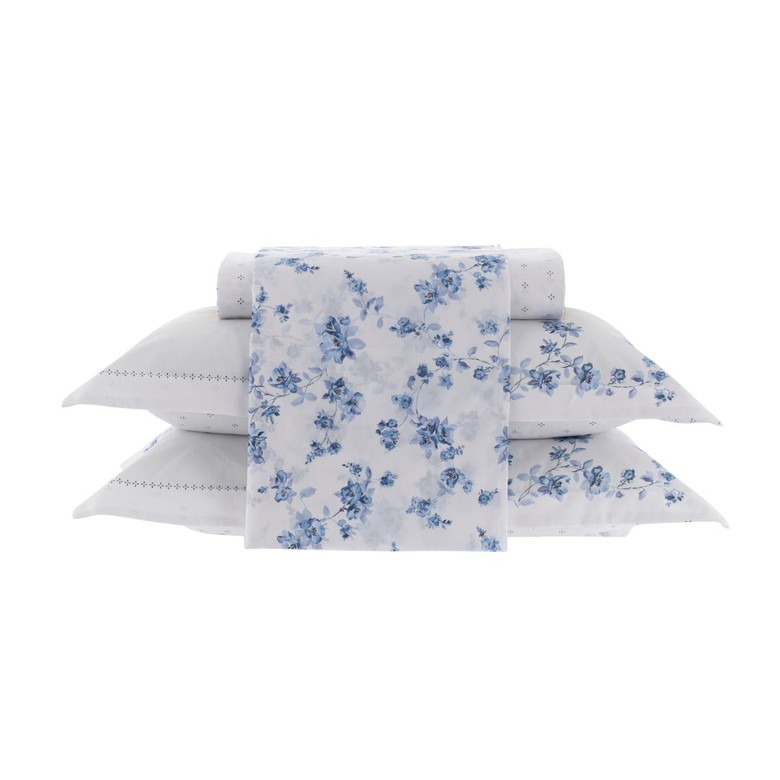 JOGO DE CAMA QUEEN 200 FIOS VIDA BELA AZURI