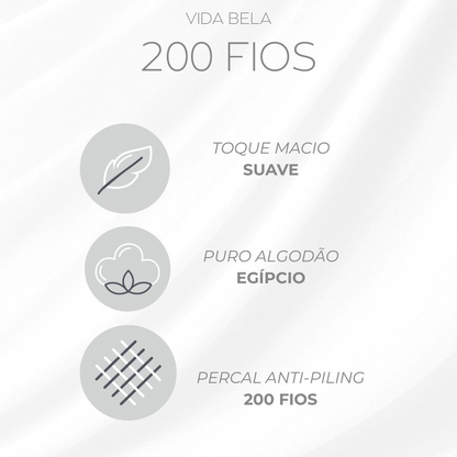 JOGO DE CAMA KING 200 FIOS VIDA BELA AZURI