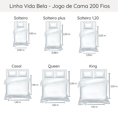 JOGO DE CAMA KING 200 FIOS VIDA BELA AZURI