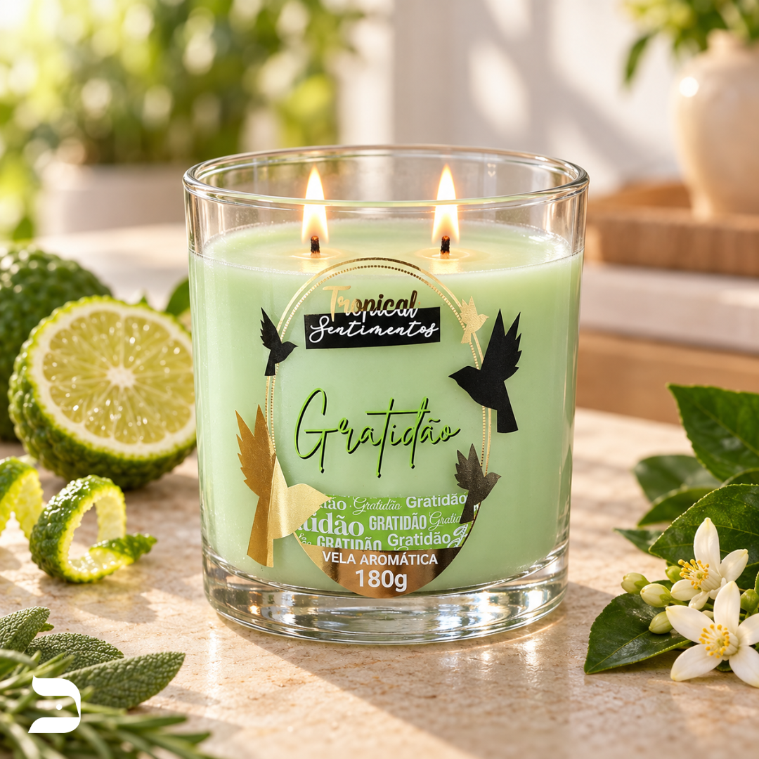 Vela Aromática Gratidão 180g | Tropical Sentimentos