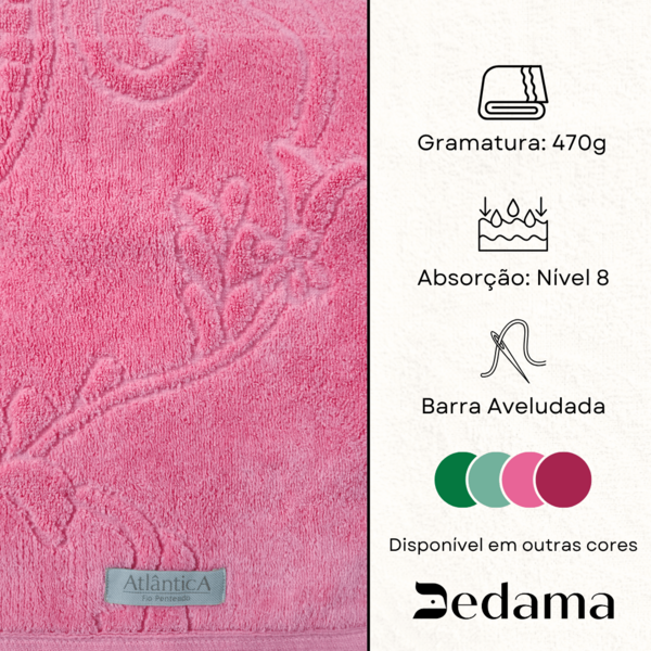 TOALHA DE BANHO AMALFI ROSA FLAMINGO