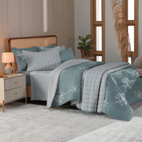 JOGO DE CAMA SOFISTICATA QUEEN 4 PEÇAS JARDIM DE ROSAS