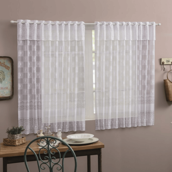 CORTINA CAMPONESA DE RENDA 1.35 X 2.00