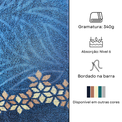 TOALHA DE ROSTO FLORENÇA AZUL MARINHO