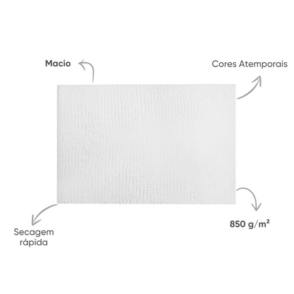 TAPETE POPCORN GLAMOUR BRANCO