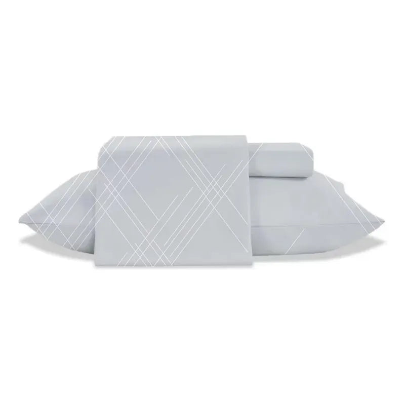 JOGO DE CAMA TOQUE DE SEDA QUEEN 4 PEÇAS RISCADO