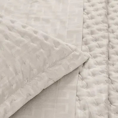 COLCHA QUEEN TOQUE ACETINADO LABIRINTO BEGE