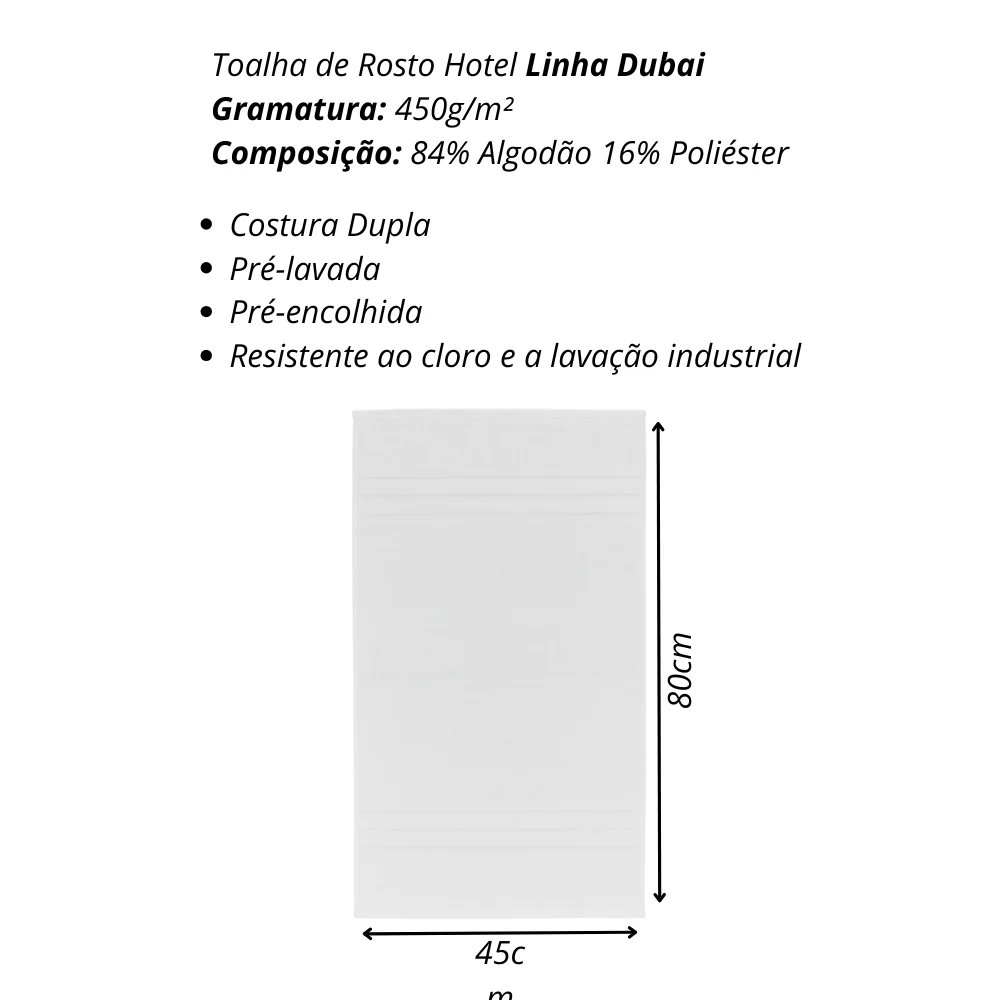 TOALHA DE ROSTO HOTEL DUBAI