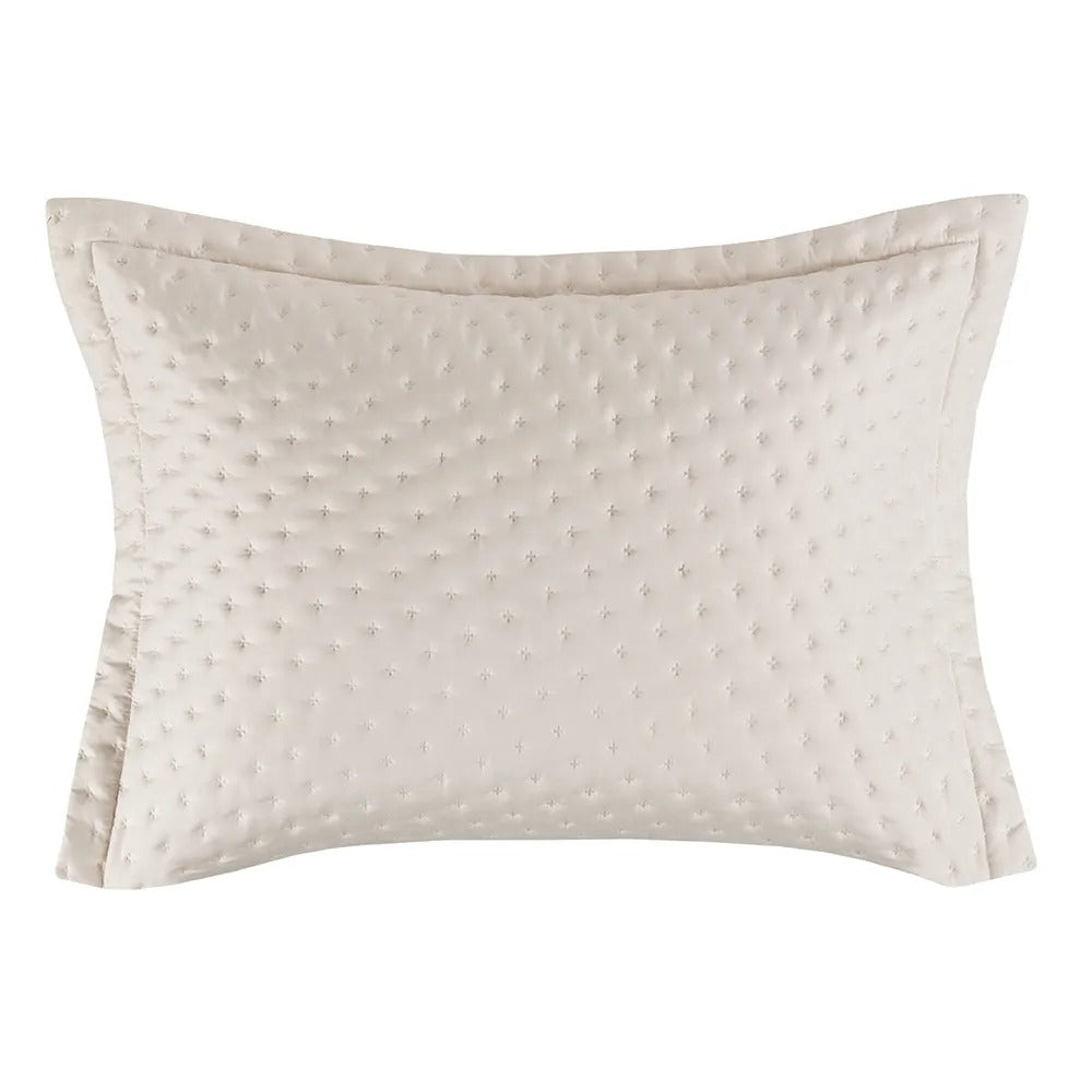 COLCHA QUEEN TOQUE ACETINADO LABIRINTO BEGE