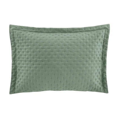 COLCHA QUEEN TOQUE ACETINADO VERDE GRANITO