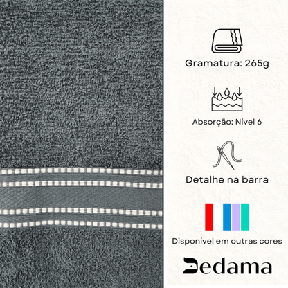 TOALHA DE ROSTO LINEA CINZA